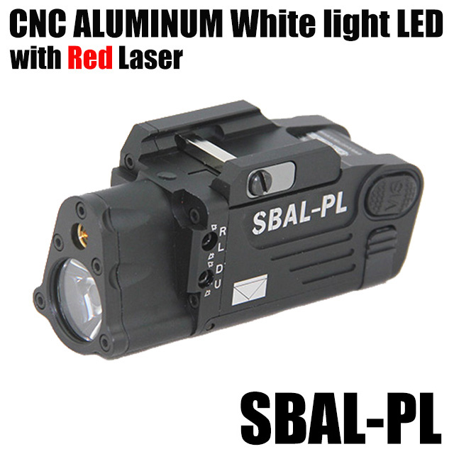Tactical CNC Making SBAL-PL LED Weapon Light With Red Laser BK